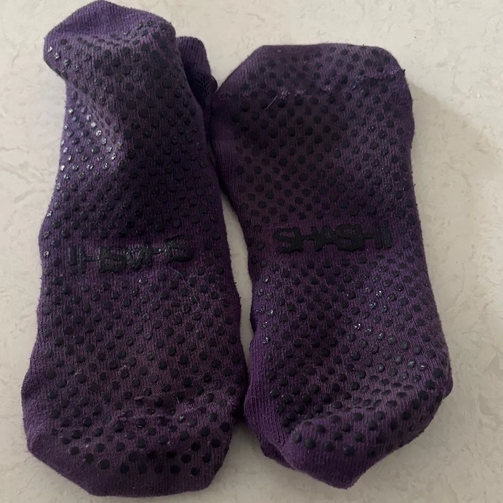 Purple Mesh Socks with Rhinestones